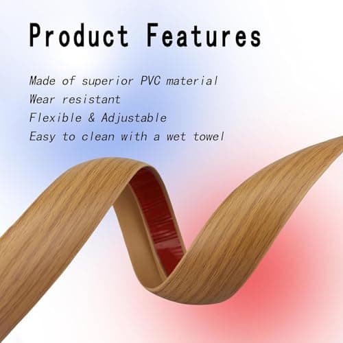 Adhésif PVC Jootuepo Seuil 5-10mm Transparenthorizontal 1M, Hauteur de Rampe Réglable, Seuil Rampe Bande (Grain de Bois