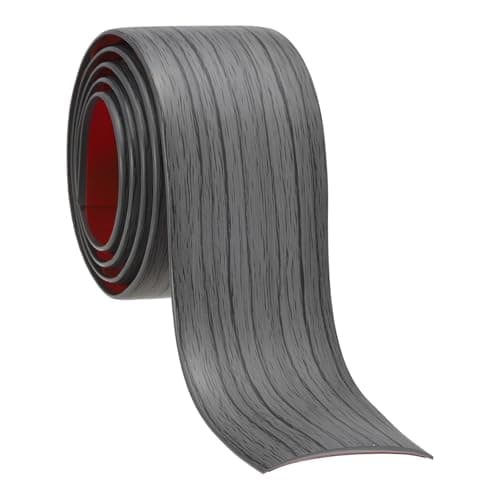 PATIKIL Coupe joints de sol auto-adhésifs 2 po x 3 pi, séparateur de carreaux noirs pour moquette, convient aux portes e — Grain de bois gris foncé