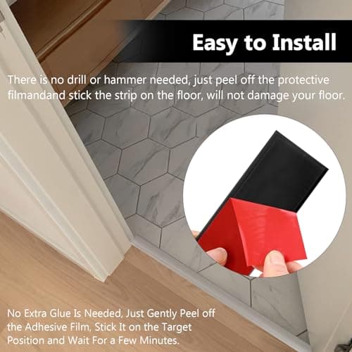 Bande de Seuil Noir 4cm x 2m | Solide & Élégant pour Couvrir les Espaces Entre les Étages | PVC_decorativeчинная
