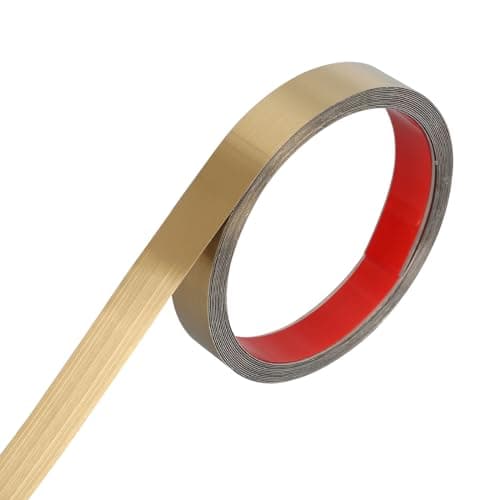 Moulure murale inoxydable autocollante dorée pour plafond - effet miroir - 2,5 cm x 6 m