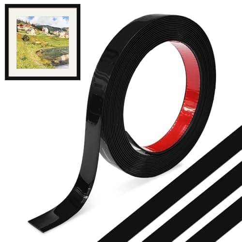 MeYuxg Moulure Adhesive Or Brillant, Flexible et Inoxydable pour Cadres de Miroirs et Plafonds, Facile à Coller et Étanc — Noir1