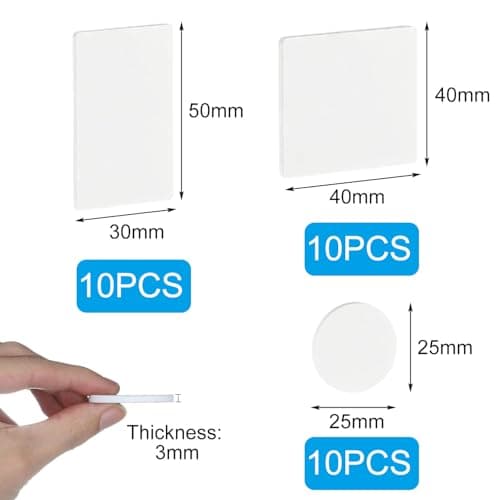 Gekamoyue Adhésif Double Face Extra Fort pour Sol, Portes, Plastiques et Verres - 30 Pièces Puissant Ruban Mousse 10 Car