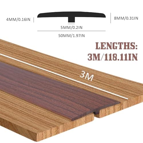 Tapis de transition Profiléé autocollant PVC 5 x 3m pour seuils et raccordements de sols de carreaux stratifiés couvercl