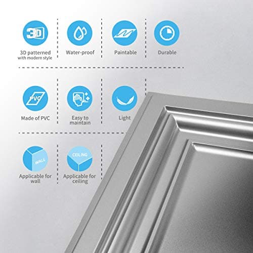 Art3d Dalles de Plafond en PVC 4,5 m² - Léger et Installer facile 61 x 61 cm