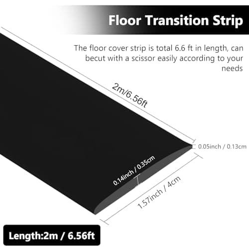 Bande de Seuil Noir 4cm x 2m | Solide & Élégant pour Couvrir les Espaces Entre les Étages | PVC_decorativeчинная