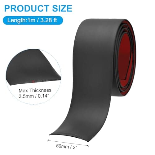 PATIKIL Coupe joints de sol auto-adhésifs 2 po x 3 pi, séparateur de carreaux noirs pour moquette, convient aux portes e