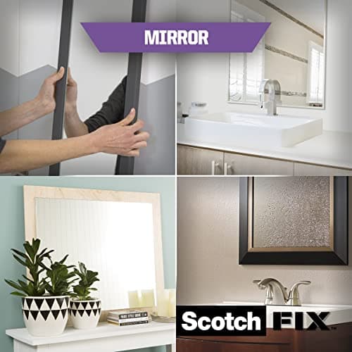 Scotch-Fix Ruban de Montage Double-Face pour Miroirs - Pour Intérieur - Salles de Bain, Cuisines - Céramique, Bois, Méta