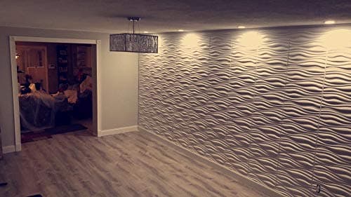 Art3d Panneau Mural 3D PVC Blanc Mat Lot de 12, Dalle Murale Décorative pour Salon Chambre Bureau, Motif Vogue, 50x50 cm