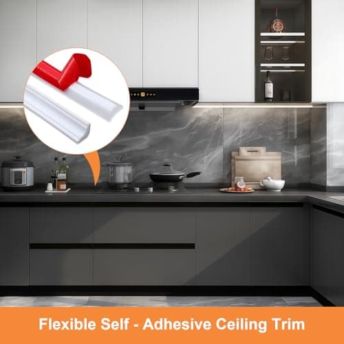 Moulure Décorative Flexible Blanc 5 Mètres Cuisine Salle de Bain Autocollante ÉléganteTransition Murale TPE