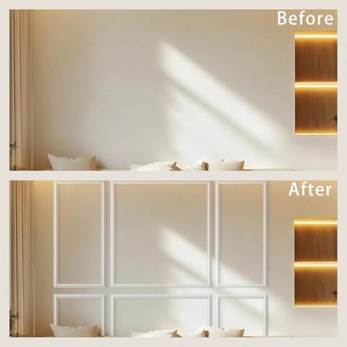 Moulure Murale Autocollante Blanc pour Carrelage, Miroir, Plafond, Sol, Panneau, Armoire (|7cm x 5)  
Moulure Adhesive G