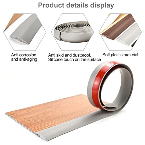 Barre De Seuil Adhesive Multiniveau 4M Gris PVC Baguette De Finition