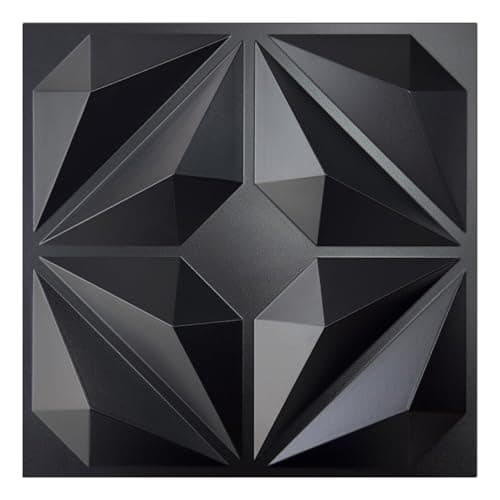MIX3D Lot de 33 panneaux muraux 3D noir mat pour décoration intérieure - parfait pour chambre (noir mat, 30,5 x 30,5 cm)