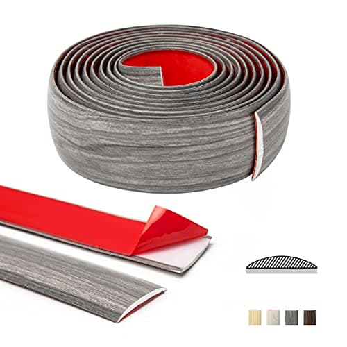 Art3d Bande de transition de moquette auto-adhésive en vinyle, pour séparer les espaces, Blanc délavé 304x4cm, applicabl — Gris
