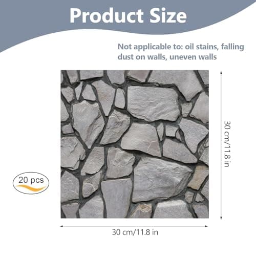 Lot de 20 Papier Peint 3D Brique Adhésif Murale Populaires aux États-Unis, Dalle PVC Adhesive Murale pour Décoration Int