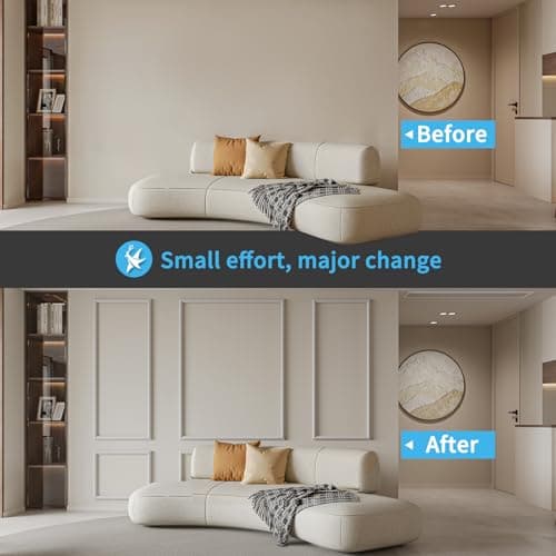Art3d lot de 6 moulures murales prédécoupées - parfait pour la décoration murale intérieure - facile à installer avec de