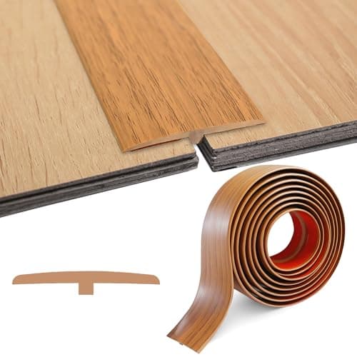 Barre de Seuil Adhésif PVC, Large 5cm x 3m, Pour Sol Stratifié, Idéal pour Espaces Entre Dalles, Facilement Flexible et — Chêne jaune