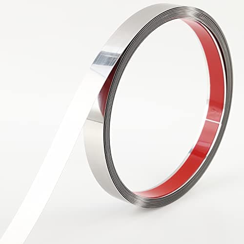 Moulures et garnitures murales effet miroir métallisé noir | Design peler et coller, 5 m x 2 cm, intérieur moderne — Argent Métallisé
