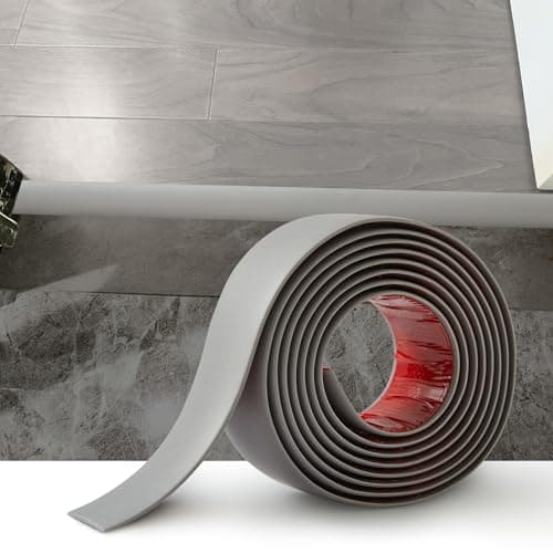 Bande de seuil auto-adhésive PVC 4cm grain de chêne beige pour sols en bois et espaces entre carreaux — Gris