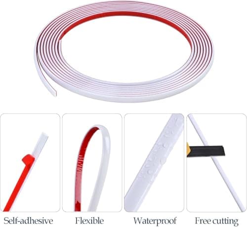 Moulure Décorative Autoadhésive 10mm Blanc pour Mur et Plafond | Bande Décoration Murale PVC