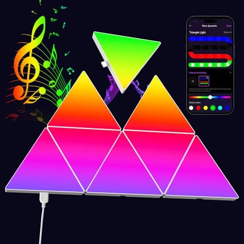 Panneau LED Hexagonal Smart Music Sync Lampe Murale App&Télécommande Contrôle Gaming Setup — Multicolore