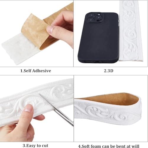 CRASPIRE Moulure de Couronne en Mousse Blanche Auto Adhésive pour Décor Papier Peint Bureau USA
CRASPIRE Moulure de Cour