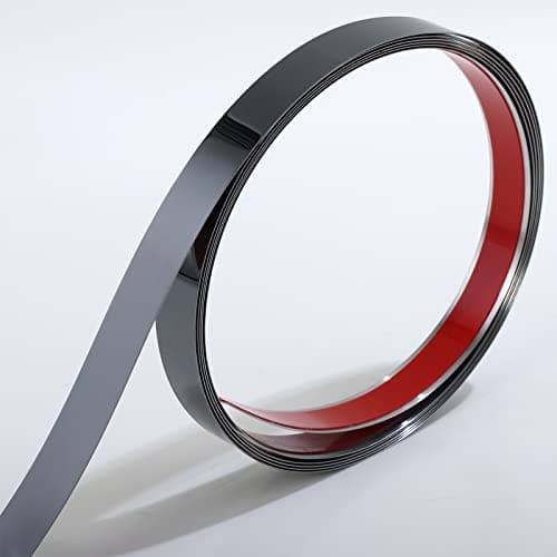 Moulures et garnitures murales effet miroir métallisé noir | Design peler et coller, 5 m x 2 cm, intérieur moderne