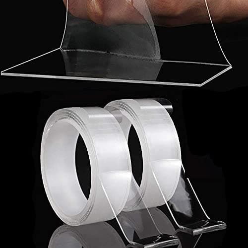Ruban nano double face LLPT 2,5cm x 10m robuste et sans résidu pour le bureau, la maison et le magasin deco et affichage