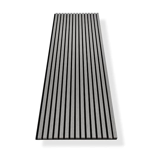 HAGEFOL® panneau acoustique bois gris 240x60cm - Paroi à lamelles 3D - Parfaite pour salles de réunion - Réduction de 30