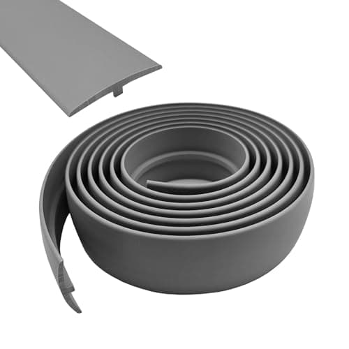 Profilé de transition autocollant en PVC Profilé de transition en forme de T pour planchers en bois et stratifié Profilé — gris
