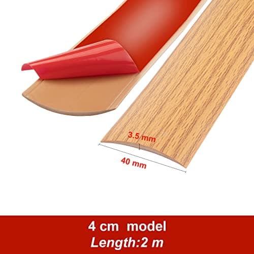 Bande de seuil auto-adhésive 200cm×4cm en grain de bois de chêne jaune, bande de séparation de porte de sol décorative a
