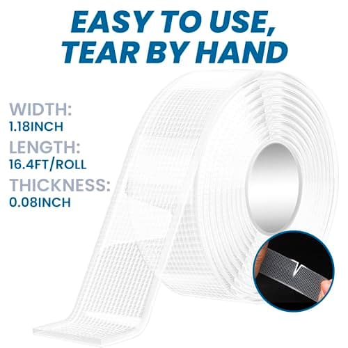 TAPEBEAR Ruban adhésif nano double face Fort, Réutilisable et Sans Trace 30mm x 5m pour Photos et Posters