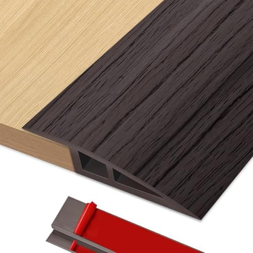 Boyifeijie Barre de Seuil Rattrapage Multiniveau Chêne Blanc 1M x 5cm Adhésif PVC Hauteur du Seuil 5mm ~ 10mm Porte Ratt — Noyer