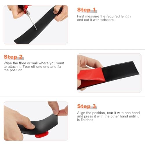 Bandes de transition PVC 200cm auto-adhésives pour sols stratifiés et moquettes