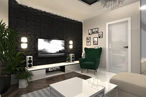 DECCART - Panneaux Mural Decoratif 3D Noir | Polystyrène PSE | Pour Décoration Murale | Appartements et Chambres | Éléga