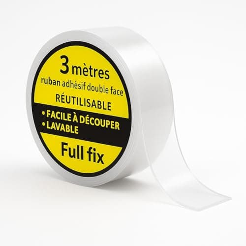 Ruban adhésif Nano Tape Double Face extra fort 3m x 20mm x 1mm – Adhésif PuissantRéutilisable