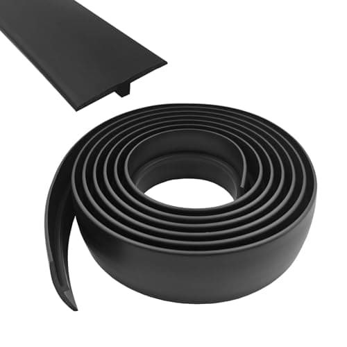 Profilé de transition autocollant en PVC Profilé de transition en forme de T pour planchers en bois et stratifié Profilé — Noir
