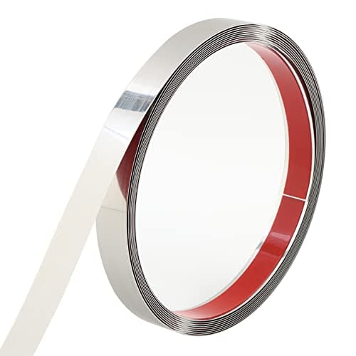 Trimold Moulure murale en acier inoxydable flexible - Bordure autocollante pour plafond et cadre de miroir - Fini simila