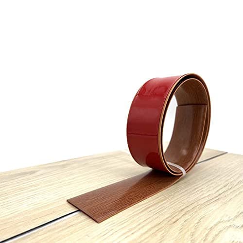 Bande de transition autocollante en vinyle (2 m x 4 cm) - Revêtement de sol gris avec grain de bois pour seuil de porte, — Grain de bois marron (5 m)
