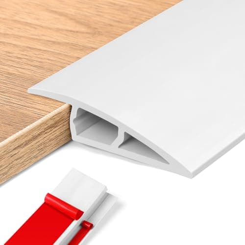 Barre de seuil adhésive PVC gris, seuil de porte réglable, hauteur 5~10mm, longueur 2m, idéal pour rattraper le niveau d — Blanc