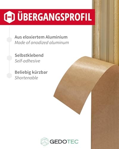 Seuil de porte barre stratifiée Vinyle Gedotec 40x900mm Alu anodisé