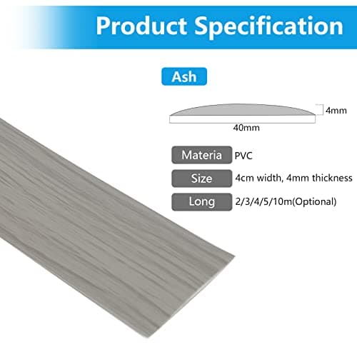 Btstil bande de transition autocollante en vinyle arbres gris, bois, sol stratifié et parquet, seuil de porte arbres gri