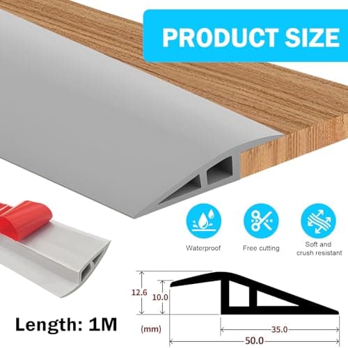 Profils autocollants de transition PVC 1 m x 5 cm