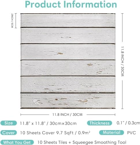 Décoration Intérieure Commomy 10 Pièces Panneaux Muraux 3D Bois, Parement Bois mural Salon et Chambre à Coucher, Revêtem