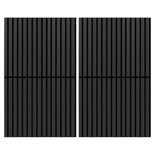 Art3d - Panneaux acoustiques pliables 3D - Maison - Office - Réduction du bruit - 120 x 60 cm - Feutre acoustique - Chên — Noir