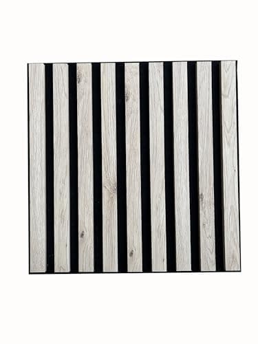 MEBANO Panneaux Acoustiques Chêne Artisan - Décoration Murale pour Salles de Conference - 2x (26,5x240 cm) Noire — Chêne Sanremo Léger