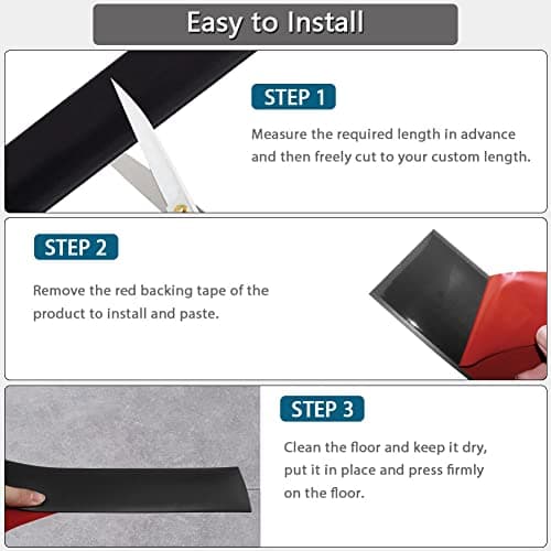Seuil de porte adhesif PVC pour planchers stratifié (3m×5cm, noir) bestselling meilleures ventes