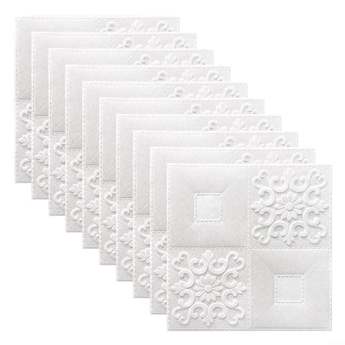 Panneaux muraux 3D en mousse blanc pour décoration maison salon chambre cuisine