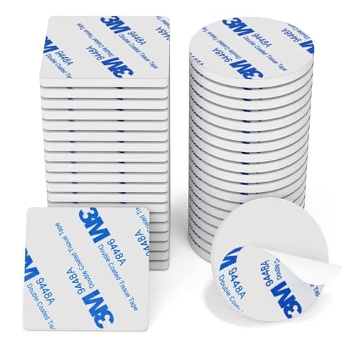 HOMMAND Adhesif Double Face Extra Fort Mousse Blanc pour Maison et Bureau, Carré et Ronde, 40 Pièces, Imperméable et Adh