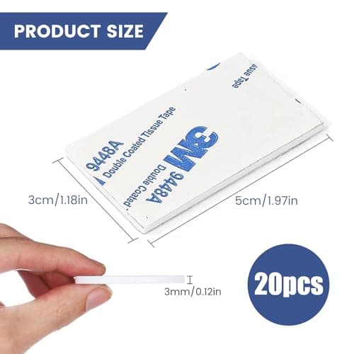 20 Pièces Scotch Double Face Extra Fort Étanche pour Intérieur et Extérieur - Adhésif Mousse PE Étanche (30 mm x 50 mm)