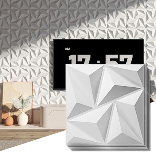 Art3d Lot de 20 panneaux muraux décoratifs 3D en PVC Blanc | Décoration Murale Intérieure pour Salon | Éléments 30 x 30